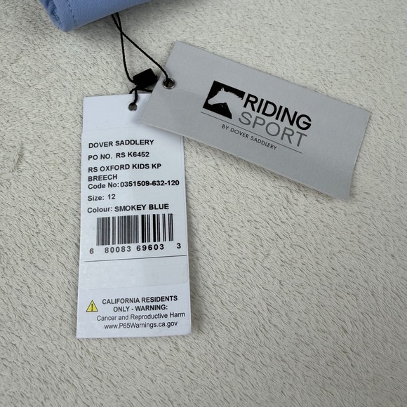 NWT Dover Saddlery Riding Sport Kids Oxford Knee-Patch Breech‎ Smokey Blue 12 - Picture 7 of 14